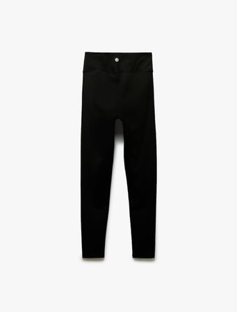 Yüksek Bel Slim Fit Dikiş Detaylı Spor Tayt