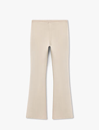 Beli Bağcıklı Nervürlü Slim Fit İspanyol Paça Eşofman Altı