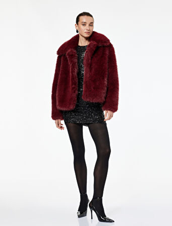 Suni Kürk Mont Uzun Kollu Crop