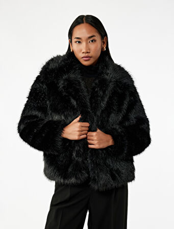 Suni Kürk Mont Uzun Kollu Crop