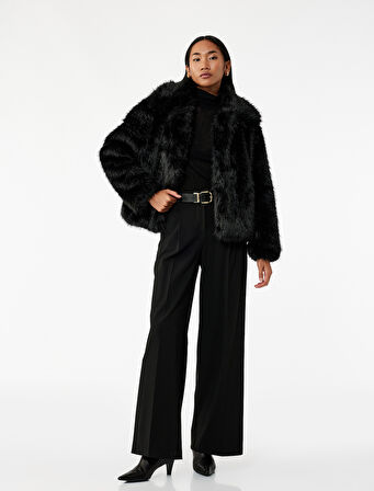 Suni Kürk Mont Uzun Kollu Crop