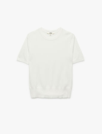 Kısa Kollu Bisiklet Yaka Basic Triko Kazak