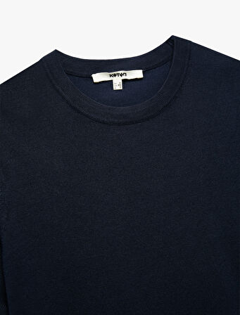 Kısa Kollu Bisiklet Yaka Basic Triko Kazak