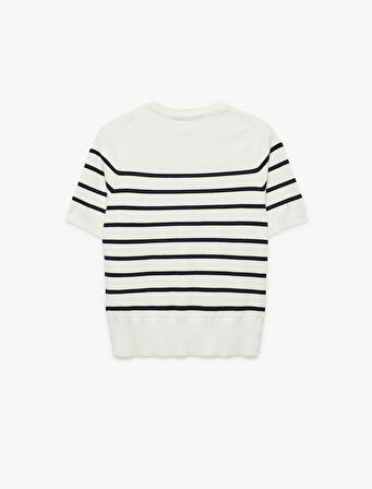 Kısa Kollu Bisiklet Yaka Basic Triko Kazak