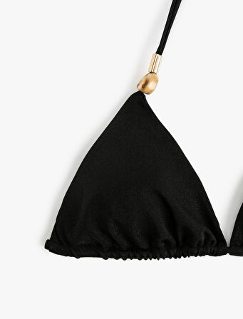 Aksesuarlı Üçgen Bikini Üstü