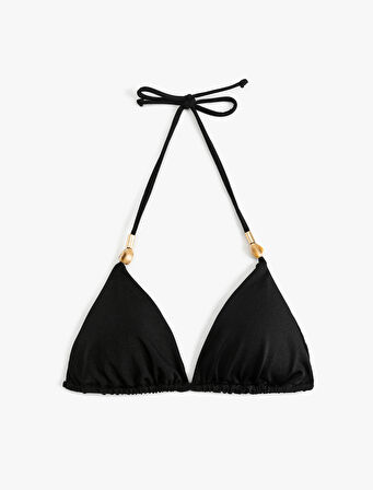 Aksesuarlı Üçgen Bikini Üstü