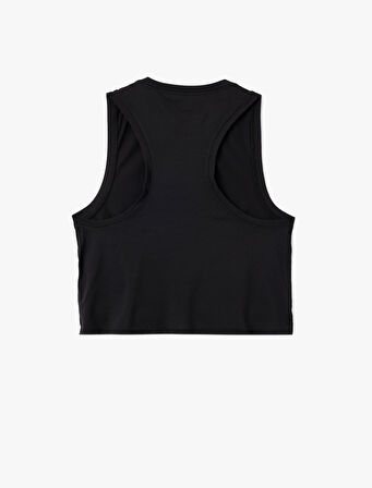 Halter Yaka Basic Crop Spor Atlet