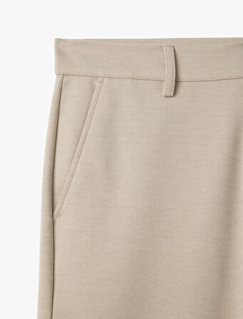 Viskon Karışımlı Chino Cep Detaylı Tapered Fit Pantolon