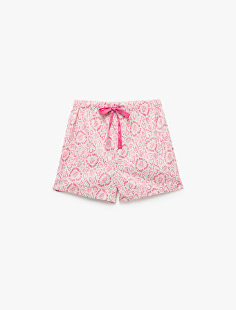 Emily in Paris Lisanslı Kalpli Saten Şort Pijama Altı