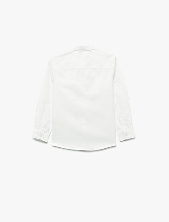 Pamuklu Gömlek Yaka Uzun Kollu Basic Gömlek