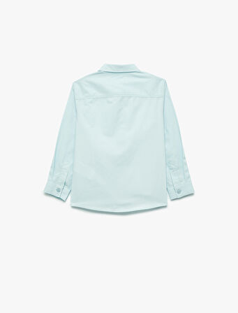 Pamuklu Gömlek Yaka Uzun Kollu Basic Gömlek