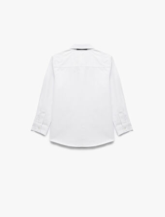 Pamuklu Uzun Kollu Papyon Detaylı Basic Gömlek