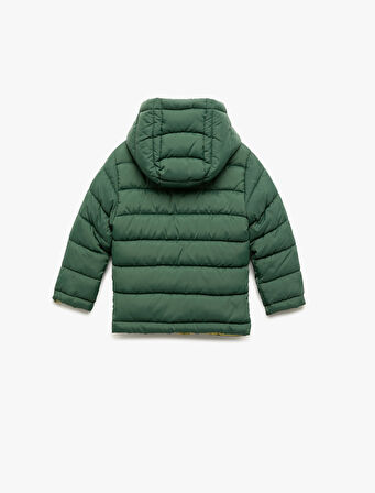 Çift Taraflı Uzun Kollu Kapşonlu Ceket