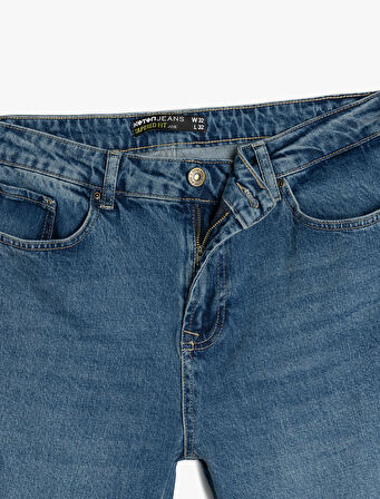 Normal Bel Pamuklu Tapered Fit Jean Pantolon - Joe Jean