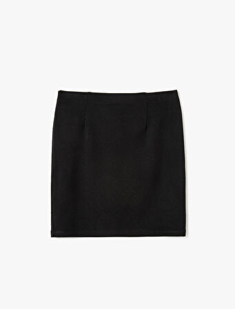 Yüksek Bel Slim Fit Taş Detaylı Mini Abiye Etek