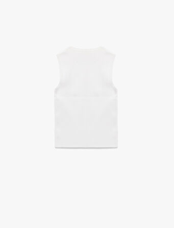 Regular Fit Bisiklet Yaka Kolsuz Triko Bluz