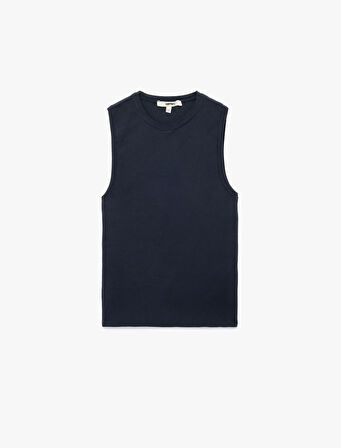 Regular Fit Bisiklet Yaka Kolsuz Triko Bluz