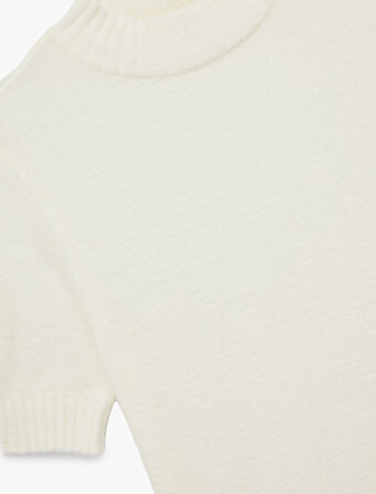 Regular Fit Kısa Kollu Dik Yaka Triko Kazak