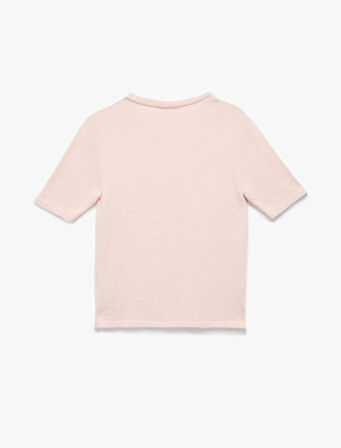 Regular Fit Kısa Kollu Bisiklet Yaka Düğmeli Triko Hırka