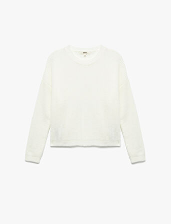 Uzun Kollu Bisiklet Yaka Triko Basic Kazak