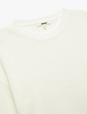 Uzun Kollu Bisiklet Yaka Triko Basic Kazak