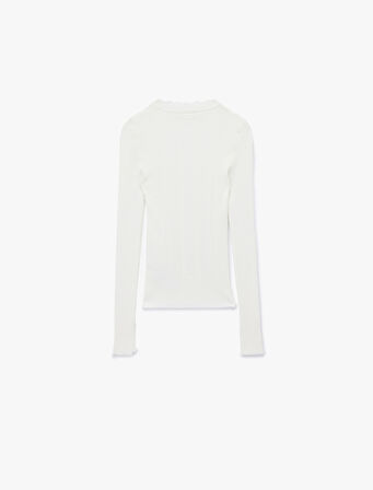 Uzun Kollu Dik Yaka Triko Kazak