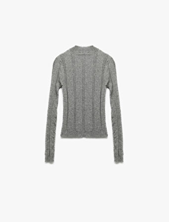 Dik Yaka Uzun Kollu Triko Kazak