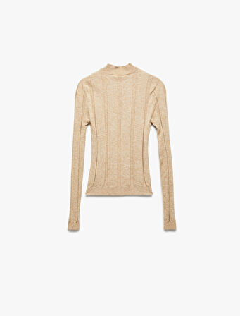 Dik Yaka Uzun Kollu Triko Kazak