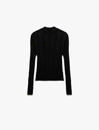 Dik Yaka Uzun Kollu Triko Kazak