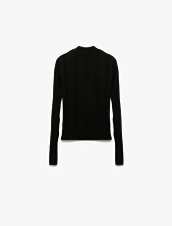 Dik Yaka Uzun Kollu Triko Kazak