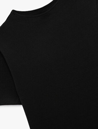 Regular Fit Kısa Kollu Hafif Dik Yaka Triko Kazak