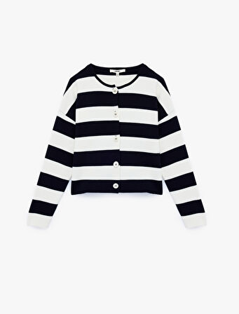 Regular Fit Uzun Kollu Bisiklet Yaka Triko Hırka