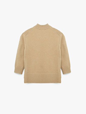 Dik Yaka Uzun Kollu Triko Tunik