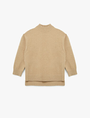 Dik Yaka Uzun Kollu Triko Tunik