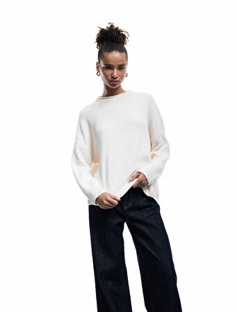 Uzun Kollu Bisiklet Yaka Basic Triko Kazak