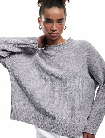 Uzun Kollu Bisiklet Yaka Basic Triko Kazak