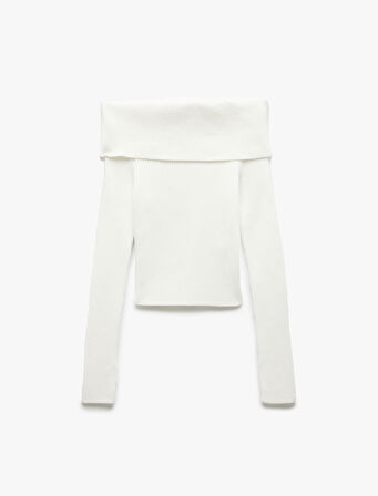 Omzu Açık Triko Dar Kesim Kazak