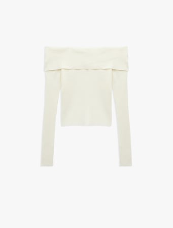 Madonna Yaka Uzun Kollu Slim Fit Triko Kazak