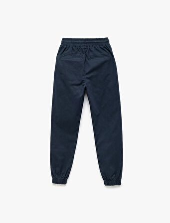 Beli Bağcıklı Cep Detaylı Pamuklu Gabardin Jogger Pantolon
