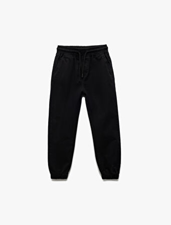 Beli Bağcıklı Cep Detaylı Pamuklu Gabardin Jogger Pantolon