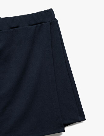 Beli Lastikli Viskon Karışımlı Basic Şort Etek 