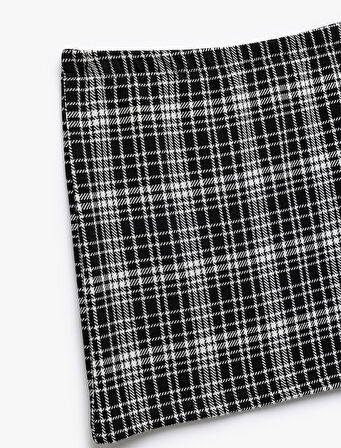 Viskon Karışımlı Ekoseli Etek