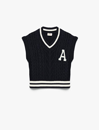 Pamuklu Kolsuz V Yaka Triko Süveter