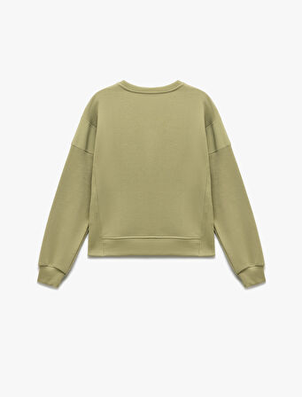 Üç İplik Uzun Kollu Bisiklet Yaka Basic Sweatshirt