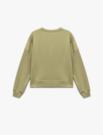Üç İplik Uzun Kollu Bisiklet Yaka Basic Sweatshirt