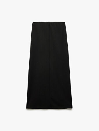 Standart Bel Krep Scuba Kumaş Midi Etek