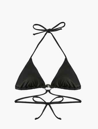 Toka Detaylı Bağlamalı Üçgen Bikini Üstü