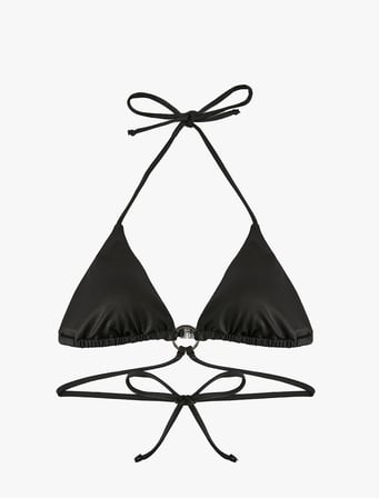 Toka Detaylı Bağlamalı Üçgen Bikini Üstü