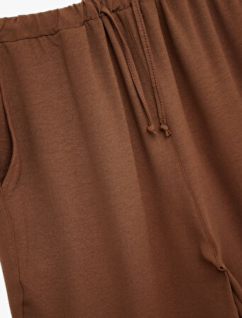 Aerobin Kumaş Beli Bağcıklı Cepli Havuç Pantolon