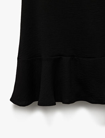 Aerobin Kumaş Kolsuz Halter Yaka Mini Elbise